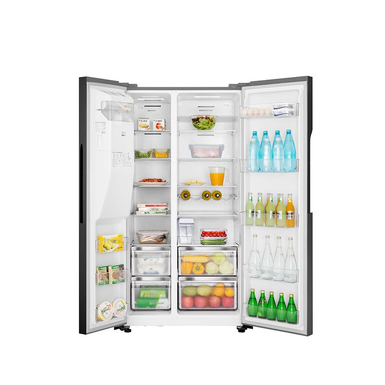 Teknix American fridge freezer THSBS1791INBIX, Black Steel