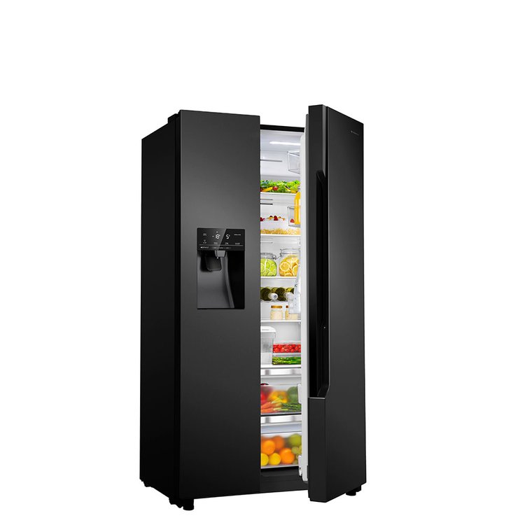 Teknix American fridge freezer THSBS1791INBIX, Black Steel