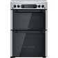 Hotpoint HDM67G0CCX/UK Gas Cooker with Double Oven, Silver, A Rated