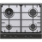 Haier HAHG6BR4S2X Hob Black, Stainless Steel Built-in 59.5 cm Gas 4 zones