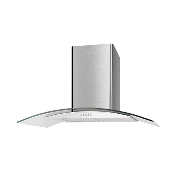 Culina UBSCG90SS 90Cm Chimney Curved Glass Cooker Hood Stainless Steel