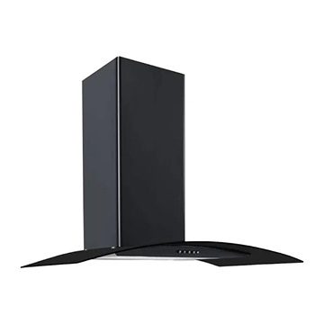 Culina CG90BKPF Curved Glass 90Cm Chimney Hood Black